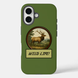 Noord-Amerikaanse Elk Dark Olive Green iPhone Case