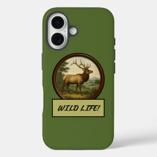 Noord-Amerikaanse Elk Dark Olive Green iPhone Case