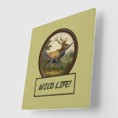 Noord-Amerikaanse Elk Wall Clock Vierkante Klok (Hoek)