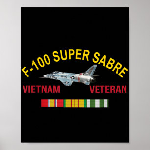 Noord-Amerikaanse F-100 Super Sabre Vietnam Vetera Poster