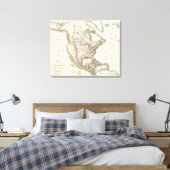 Noord-Amerikaanse gegraveerde Kaart Canvas Afdruk (Insitu (Slaapkamer))