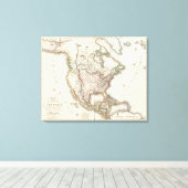 Noord-Amerikaanse gegraveerde Kaart Canvas Afdruk (Insitu (Houten vloer))