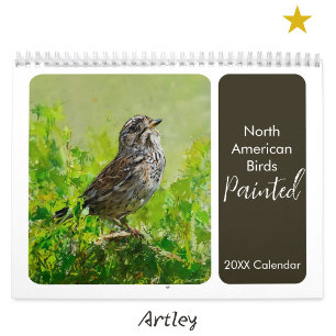 Noord-Amerikaanse geschilderde vogels achtertuin v Kalender