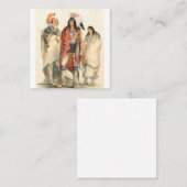 Noord-Amerikaanse Indiaan 1832 George Catlin Vierkante Visitekaartje (Voorkant / Achterkant)