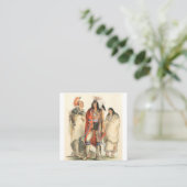 Noord-Amerikaanse Indiaan 1832 George Catlin Vierkante Visitekaartje (Staand voorkant)