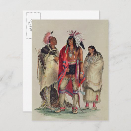 Noord-Amerikaanse Indiërs, c.1832 Briefkaart (Voorkant / Achterkant)