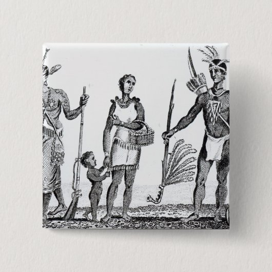 Noord-Amerikaanse Indiërs Vierkante Button 5,1 Cm (Voorkant)