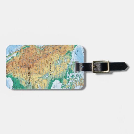 Noord-Amerikaanse kaart Bagagelabel (Voorkant horizontaal)