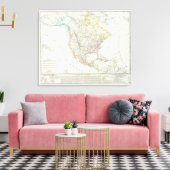 Noord-Amerikaanse kaart Canvas Afdruk (Insitu (Woonkamer))