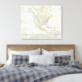 Noord-Amerikaanse kaart Canvas Afdruk (Insitu (Slaapkamer))