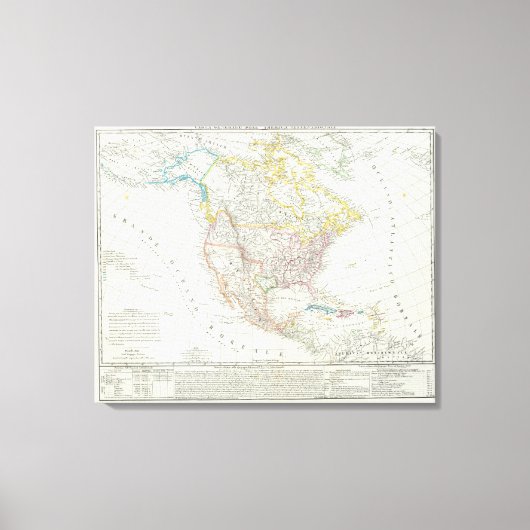 Noord-Amerikaanse kaart Canvas Afdruk (Voorkant)
