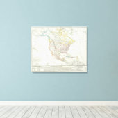 Noord-Amerikaanse kaart Canvas Afdruk (Insitu (Houten vloer))