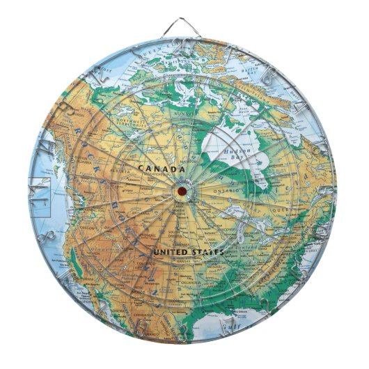 Noord-Amerikaanse kaart Dartbord (Voorkant)