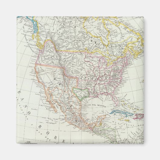 Noord-Amerikaanse kaart Magneet (Voorkant)