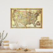 Noord-Amerikaanse kaart Poster (Keuken)