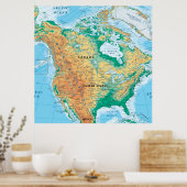 Noord-Amerikaanse kaart Poster (Keuken)