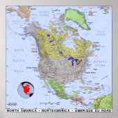 Noord-Amerikaanse kaart Poster (Voorkant)