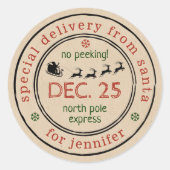 Noord-Amerikaanse kerstcadeau voor speciale kerstc Ronde Sticker (Voorkant)