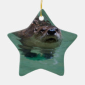 Noord-Amerikaanse Otter Keramisch Ornament (Voorkant)