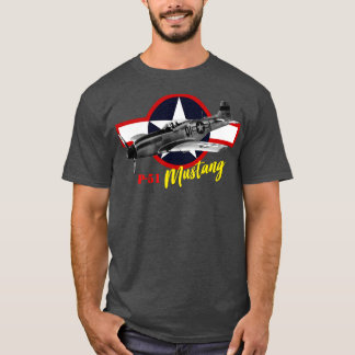 Noord-Amerikaanse P51 Mustang jachtvliegtuig T-shirt