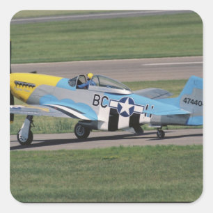 Noord-Amerikaanse P-51 D Dazzling Donna op de Vierkante Sticker