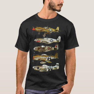Noord-Amerikaanse P-51 Mustang WW2 Vuurstercontain T-shirt