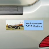 Noord-Amerikaanse P-51D Mustang Bumpersticker (Op auto)