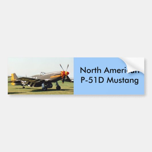 Noord-Amerikaanse P-51D Mustang Bumpersticker (Voorkant)