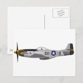 Noord-Amerikaanse P-51D Mustang "Double Trouble Tw Briefkaart (Voorkant / Achterkant)