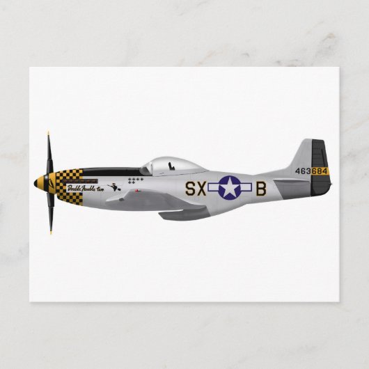 Noord-Amerikaanse P-51D Mustang "Double Trouble Tw Briefkaart (Voorkant)