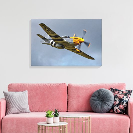 Noord-Amerikaanse P-51D Mustang 'Ferocious Frankie Canvas Afdruk (Insitu (Woonkamer))