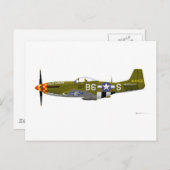 Noord-Amerikaanse P-51D Mustang "Old Crow" Briefkaart (Voorkant / Achterkant)