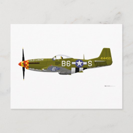 Noord-Amerikaanse P-51D Mustang "Old Crow" Briefkaart (Voorkant)