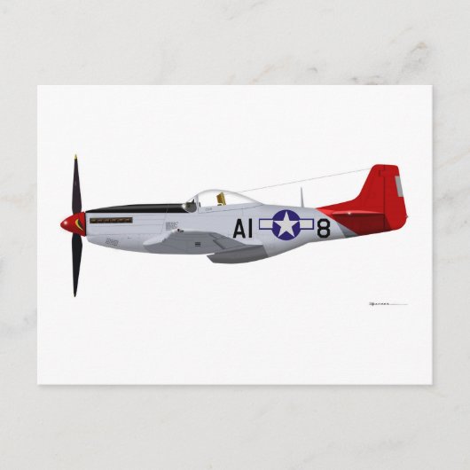 Noord-Amerikaanse P-51D Mustang Tuskegee Airmen Briefkaart (Voorkant)