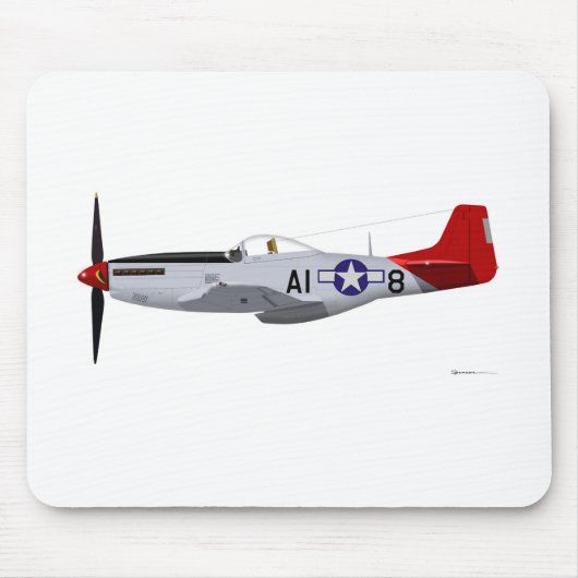 Noord-Amerikaanse P-51D Mustang Tuskegee Airmen Muismat (Voorkant)
