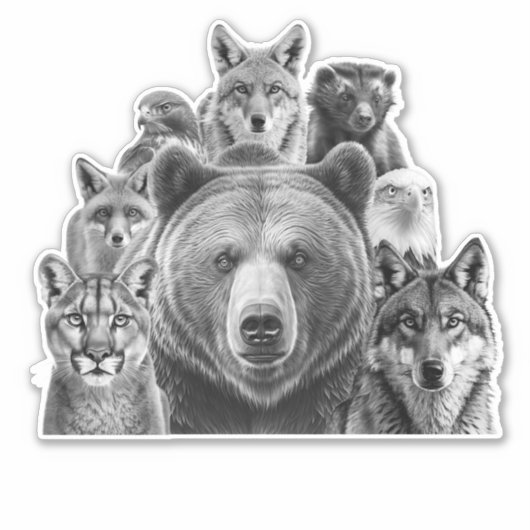Noord-Amerikaanse roofdieren Sticker (Voorkant)