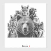 Noord-Amerikaanse roofdieren Sticker (Vel)