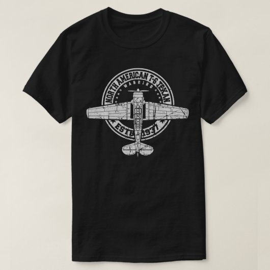 Noord-Amerikaanse T6 Tean Warbird  Vliegtuig T-shirt (Design voorkant)