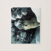 Noord-Amerikaanse Timber Wolf in Snow Legpuzzel (Verticaal)