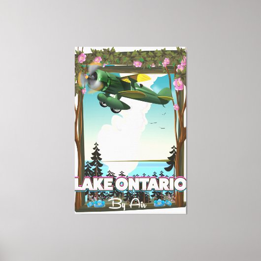 Noord-Amerikaanse vluchtposter van het Ontariomeer Canvas Afdruk (Voorkant)