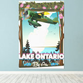 Noord-Amerikaanse vluchtposter van het Ontariomeer Canvas Afdruk (Insitu (Houten vloer))