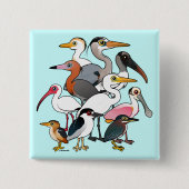 Noord-Amerikaanse Waders Vierkante Button 5,1 Cm (Voorkant)