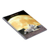 Noord-Amerikaanse wolf tegen volle maan Notitieboek (Rechterzijde)