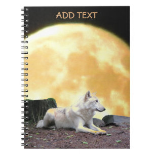 Noord-Amerikaanse wolf tegen volle maan Notitieboek