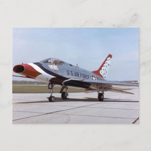 NOORD-AMERIKAN F-100D Super Saber USAF THUNDERBIRD Briefkaart (Voorkant)