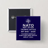 Noord-Atlantisch Verdrag Vierkante Button 5,1 Cm (Voorkant /achterkant)