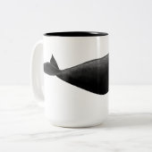 "Noord-Atlantische rechterwalvis" kunst Tweekleurige Koffiemok (Voorkant links)
