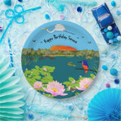 Noord-Australisch tropisch landschap, kleurrijk Papieren Bordje (Feest)