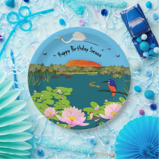 Noord-Australisch tropisch landschap, kleurrijk Papieren Bordje (Feest)