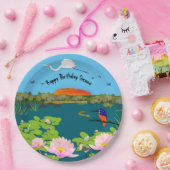 Noord-Australisch tropisch landschap, kleurrijk Papieren Bordje (Feest)